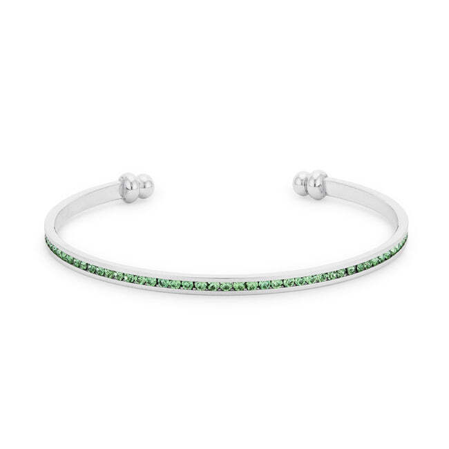 Channel-Set Peridot Green Cubic Zirconia Cuff 33$